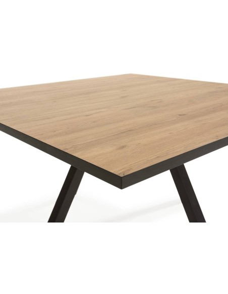 MESA DE JANTAR QUADRADA BENI 136 X 136 cm. NATURAL e BOCAMINA.