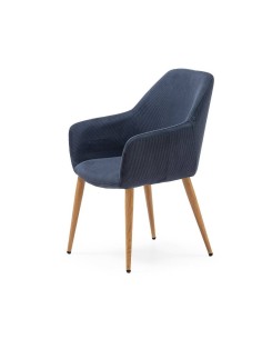 Silla con brazos DUNE, tejido pana y patas metalicas. 2