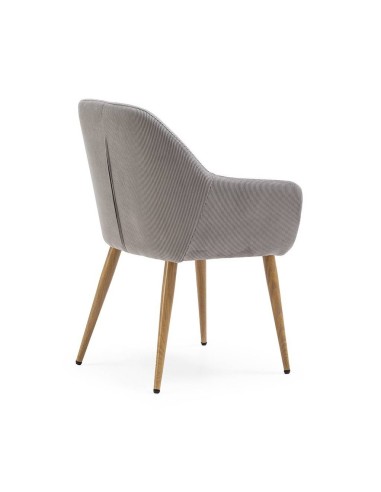 Silla con brazos DUNE, tejido pana y patas...