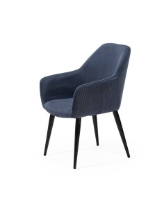 Silla con brazos DUNE, tejido pana y patas metalicas negras. 2