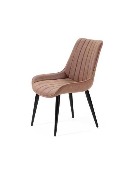 Cadeira de jantar GYM, pernas cor preto de metal,couro sintético.