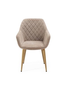 Silla de comedor con brazos NINA, tela y patas de metal... 2