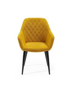 Silla de comedor con brazos NINA, tela y patas de metal... 2