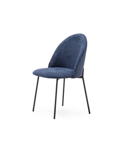 Cadeira de jantar EXEGOL design moderno, tecido e pernas metálico.