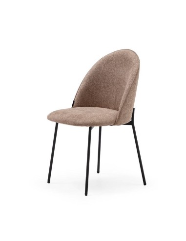 Cadeira de jantar EXEGOL design moderno, tecido e pernas metálico.