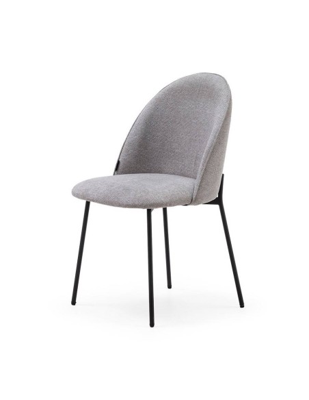 Silla comedor de diseño moderno EXEGOL, tapizada y patas metálicas.