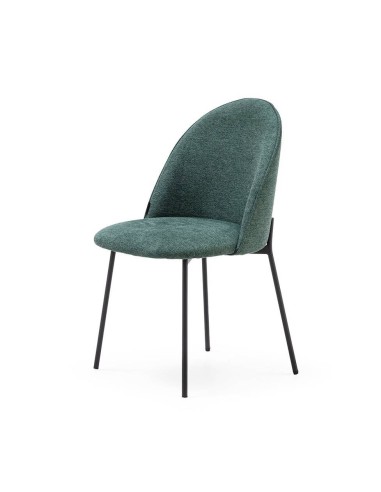 Silla comedor de diseño moderno EXEGOL, tapizada y patas metálicas.