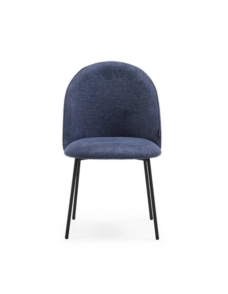 Cadeira de jantar EXEGOL design moderno, tecido e pernas metálico.