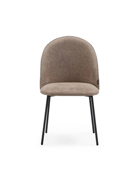 Cadeira de jantar EXEGOL design moderno, tecido e pernas metálico.