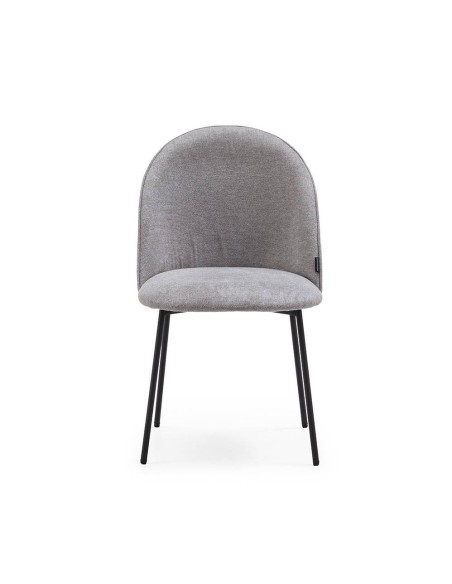 Silla comedor de diseño moderno EXEGOL, tapizada y patas metálicas.