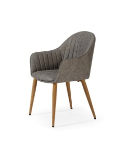 Silla de comedor con brazos ASLAD polipiel, patas...