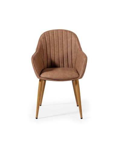 Silla de comedor con brazos ASLAD polipiel,...