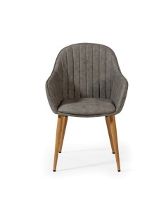 Silla de comedor con brazos ASLAD polipiel, patas... 2