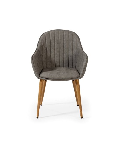 Silla de comedor con brazos ASLAD polipiel,...