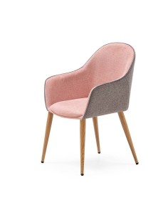 Silla de comedor con brazos ASLAD tejido combinado, patas...