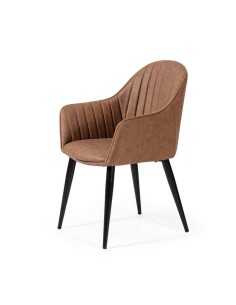 Silla de comedor con brazos ASLAD polipiel, patas...