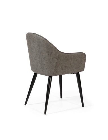 Silla de comedor con brazos ASLAD polipiel,...