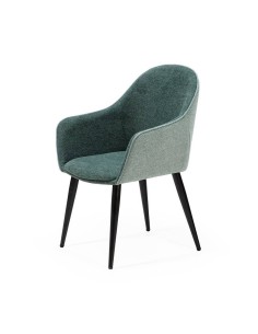 Silla de comedor con brazos ASLAD tejido combinado, patas...