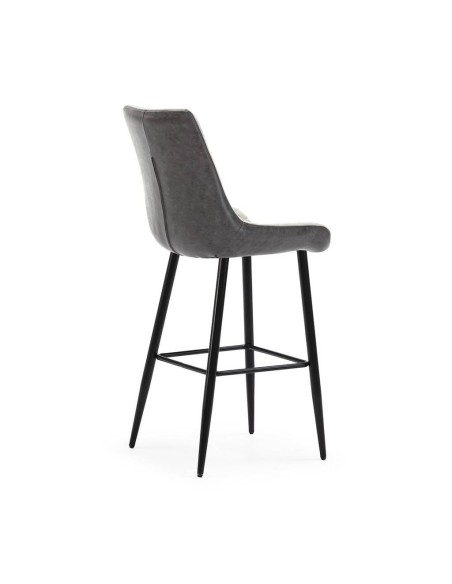 Banco SAIDI combinado em tecido e couro sintético, pernas de metal.