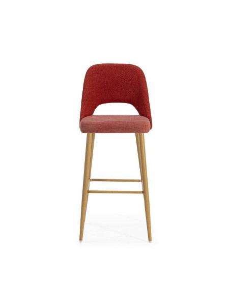 Taburete en tejido combinado MOCCIA, patas metálicas simil madera.