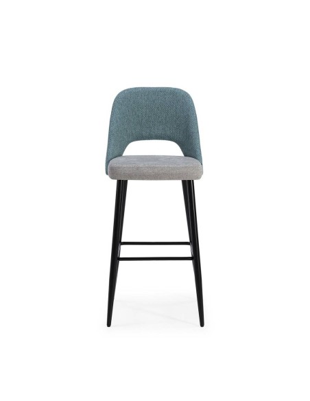 Banqueta em tecido combinado MOCCIA, pernas em metal cor preto.