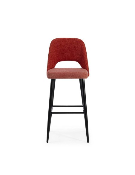 Banqueta em tecido combinado MOCCIA, pernas em metal cor preto.