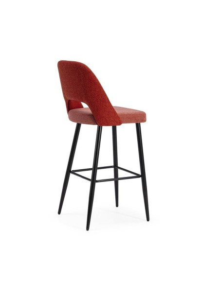 Banqueta em tecido combinado MOCCIA, pernas em metal cor preto.