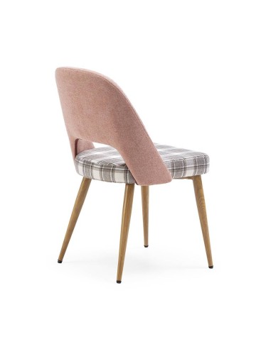 Silla de comedor en tejido de cuadros combinado...
