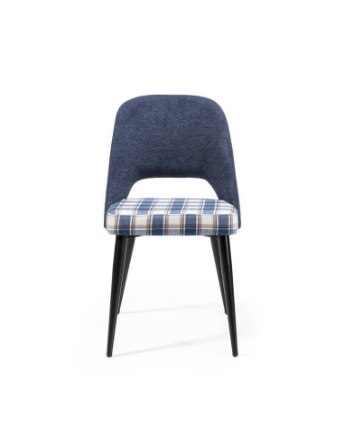 Silla de comedor en tejido de cuadros combinado...
