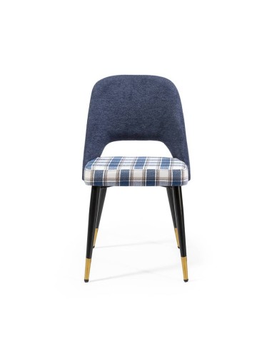 Silla de comedor en tejido de cuadros combinado...
