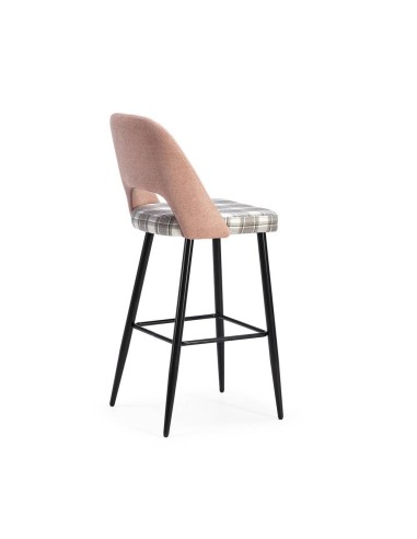 Taburete en tejido de cuadros combinado MOCCIA,...