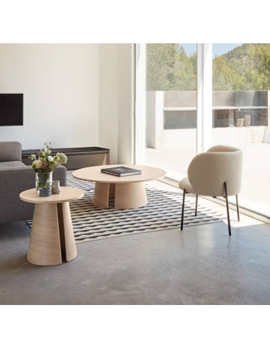 MESA DE CANTO REDONDA CEP 50 CM. NATURAL CLARO.