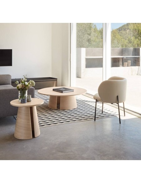 MESA DE CANTO REDONDA CEP 50 CM. NATURAL CLARO.