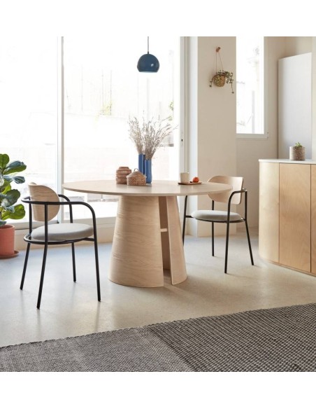 Teulat MESA REDONDA MINIMALISTA CEP 157, color Fresno claro.