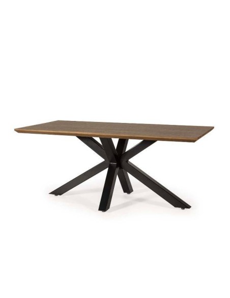 MESA DE JANTAR KREM 180 x 90, Nogal e pés em metal preto.