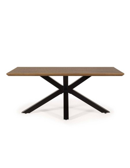 MESA DE JANTAR KREM 180 x 90, Nogal e pés em metal preto.