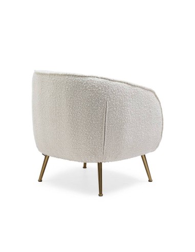 SILLÓN LALY TELA BORREGUITO BLANCO y PATAS...