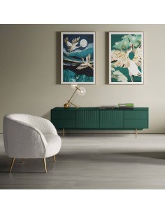 POLTRONA LALY tecido de OVELHA BRANCO, PERNAS METAL DOURADO 2