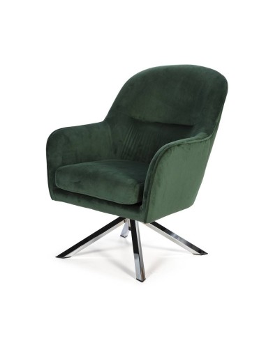 Poltrona rotativa CLYDE Velvet com pernas em...