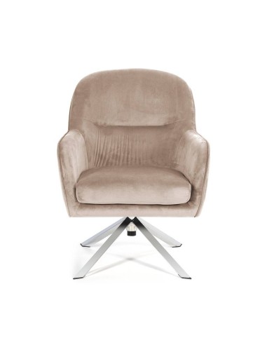 Poltrona rotativa CLYDE Velvet com pernas em...