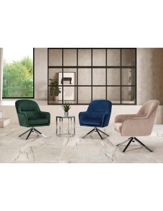 Sillón giratorio de Terciopelo CLYDE con patas de acero... 2