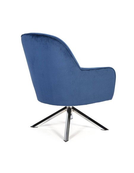 Sillón giratorio de Terciopelo CLYDE con patas de acero cromado.