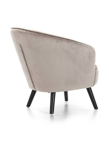 Butaca de terciopelo Concha patas de madera en...