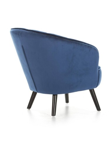 Poltrona de veludo CONCHA com pernas de madeira...