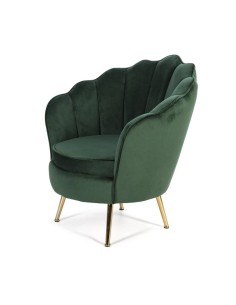 Poltrona de veludo OSTRA com pernas de metal dourado.