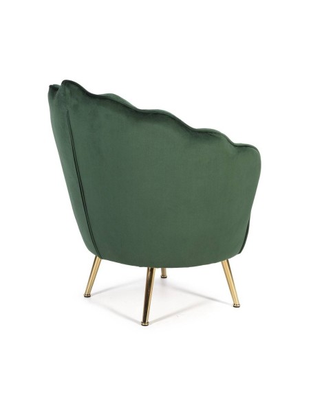 Poltrona de veludo OSTRA com pernas de metal dourado.
