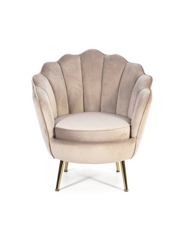 Poltrona de veludo OSTRA com pernas de metal...