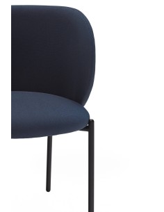 CADEIRA TEULAT MOGI EM TECIDO COR AZUL E PÉS METÁLICOS. 2