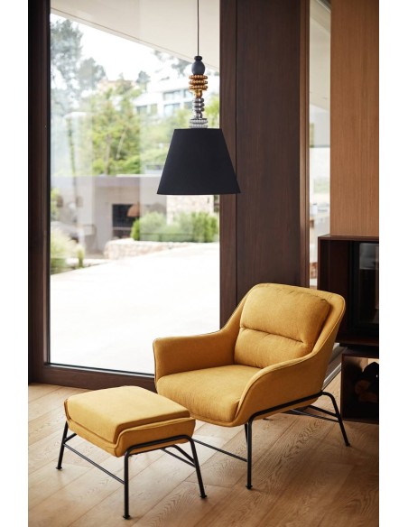 OTTOMAN SADIRA EN TEJIDO Y METAL.