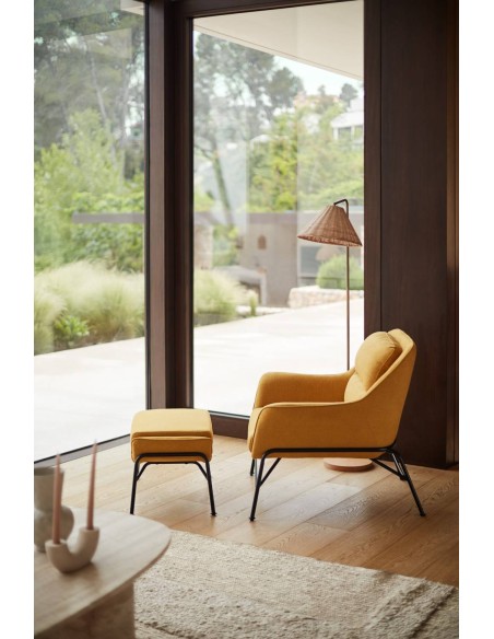 OTTOMAN SADIRA EN TEJIDO Y METAL.